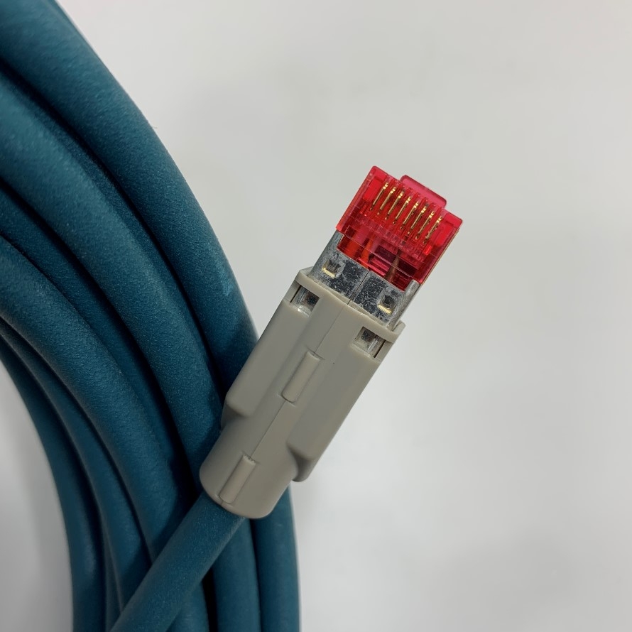 Cáp Original Keyence OP-88088 Phoenix Contact 1422805 M12 4 Pin D-Code Male to RJ45 Ethernet Connector CAT5 Shielded 10,0m 93E 2x2xAWG26/7 Cable Dài 10M 33ft For Industrial Ethernet