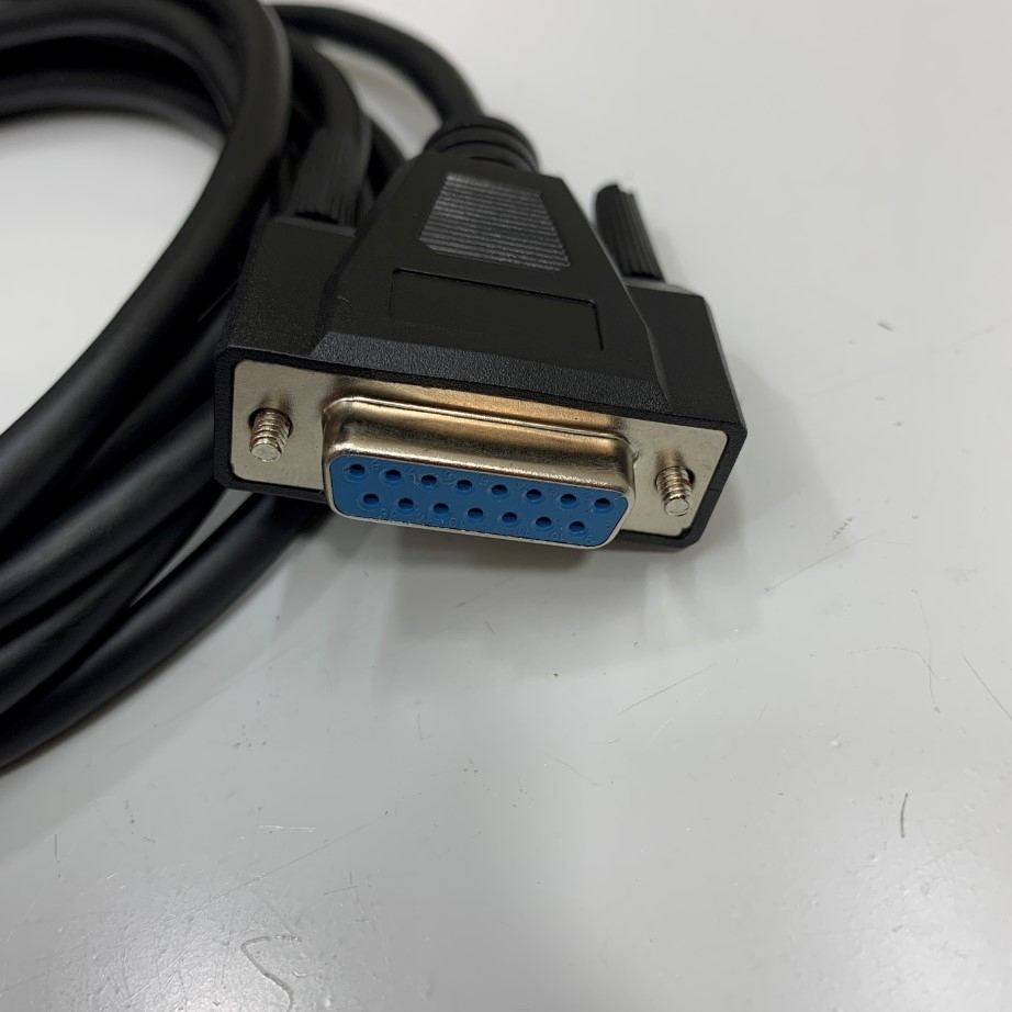 Cáp Điều Khiển 10Ft Dài 3M DB15 RS232 15 Pin 2 Row Serial Extension Cable Male to Female Connecter Straight Through For Bảng Điều Khiển Máy Công Nghiệp CNC Router Card NcStudio