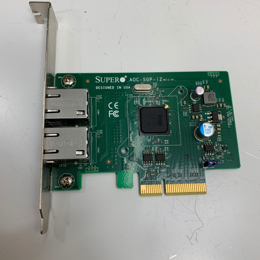 Card Mạng Supermicro AOC-SGP-i2 Network Interface Card 2 Port RJ45 Gigabit Ethernet Intel I350 Chip Network PCIE X4 For Server, Dell, HP, Lenovo, Desktops and Máy Trạm Workstation Dell, HP, Lenovo