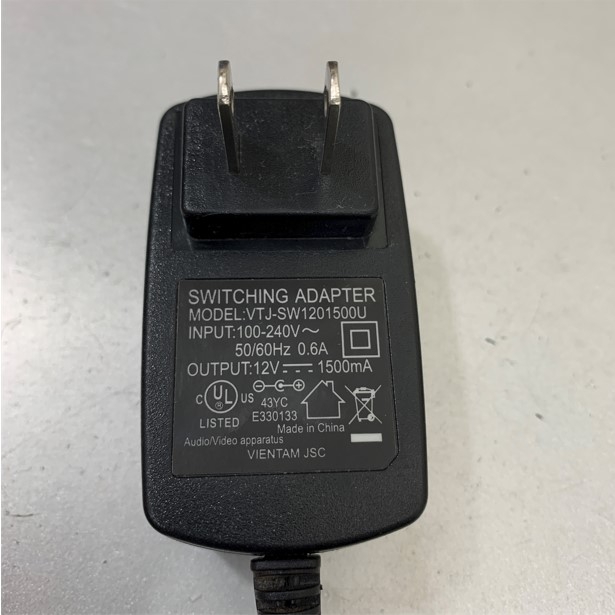 Adapter 12V 1500mA VTJ-SW1201500U Connector Size 5.5mm x 2.1mm