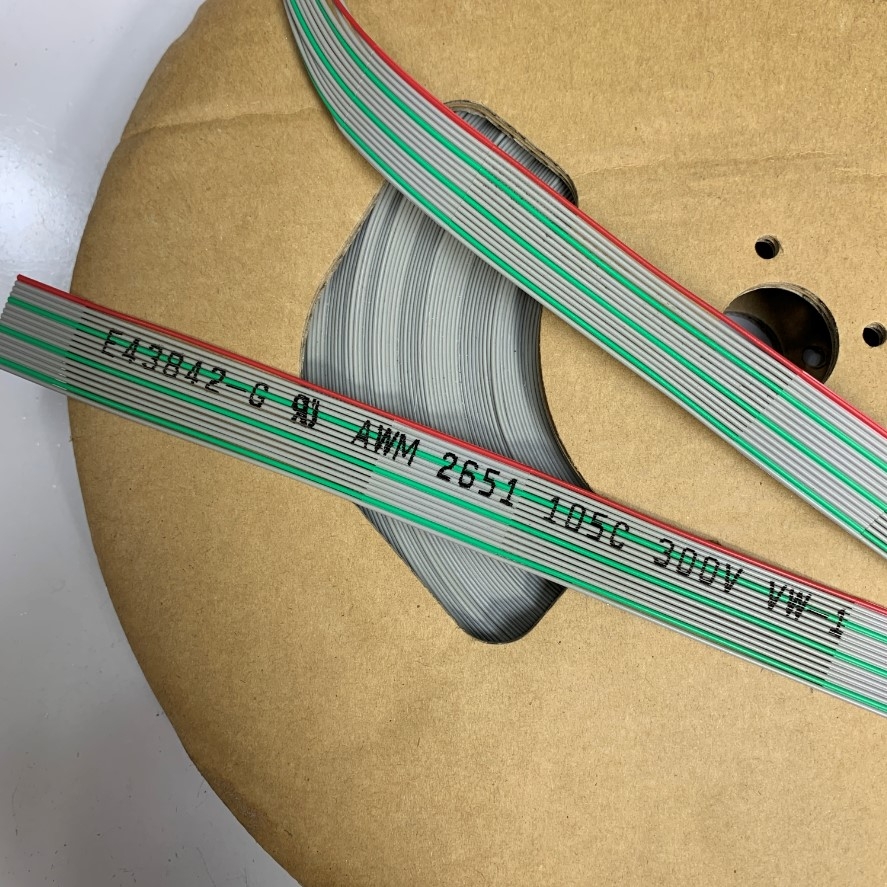 Cáp Bẹ Nhiều Mầu OKIFLEX-S IDC 16 Pin Flat Rainbow Ribbon Cable 16 Wire 1.27mm Pitch 16 Way Unscreened 20.32mm Width E43842-G AWM 2651 28AWG 105°C 300V VW-1 Length 61M