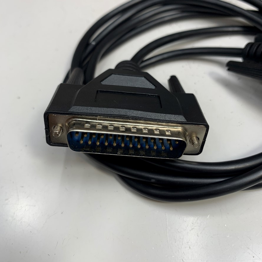 Cáp 2M RS232-C Shielded Cable DB25 Male to DB9 Male Communication Null Modem Cable