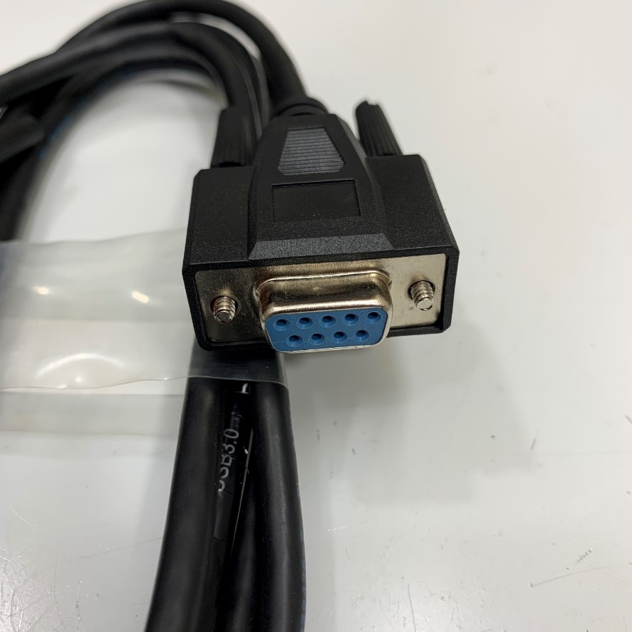 Cáp Số Hóa Dữ Liệu RS232 Dài 1.8M 6ft Serial DB9 Male to Female Shielded Cable with 28AWG Color Black For Máy Phân Tích Nước Tiểu Human GmbH Combilyzer VA Với Computer