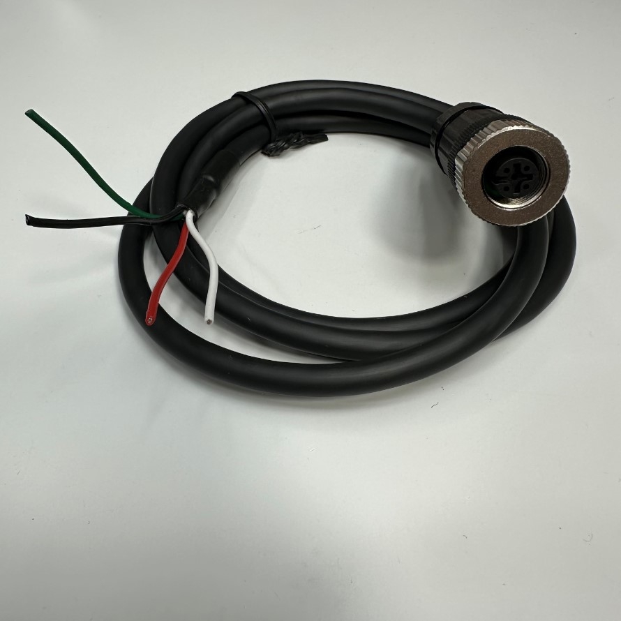 Cáp 2M 6.5ft Cable Plug M12 4 Pin A-Code Female to 4 Core Bare Wire Open End OEM Thay Thế MQDC-406 Cordset For Sensor and Robotik Cable
