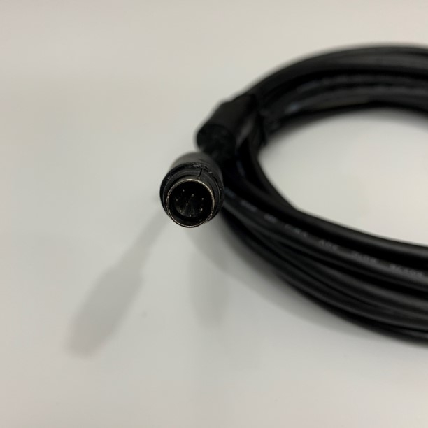 Cáp Lâp Trình GT01-C100R4-8P Mini Din 8 Pin to DB9 Male Communication RS422 Cable 5M For HMI GT11 GT15 GT16 GT104 GT105 Series Mitsubishi Với PLC Mitsubishi FX Series