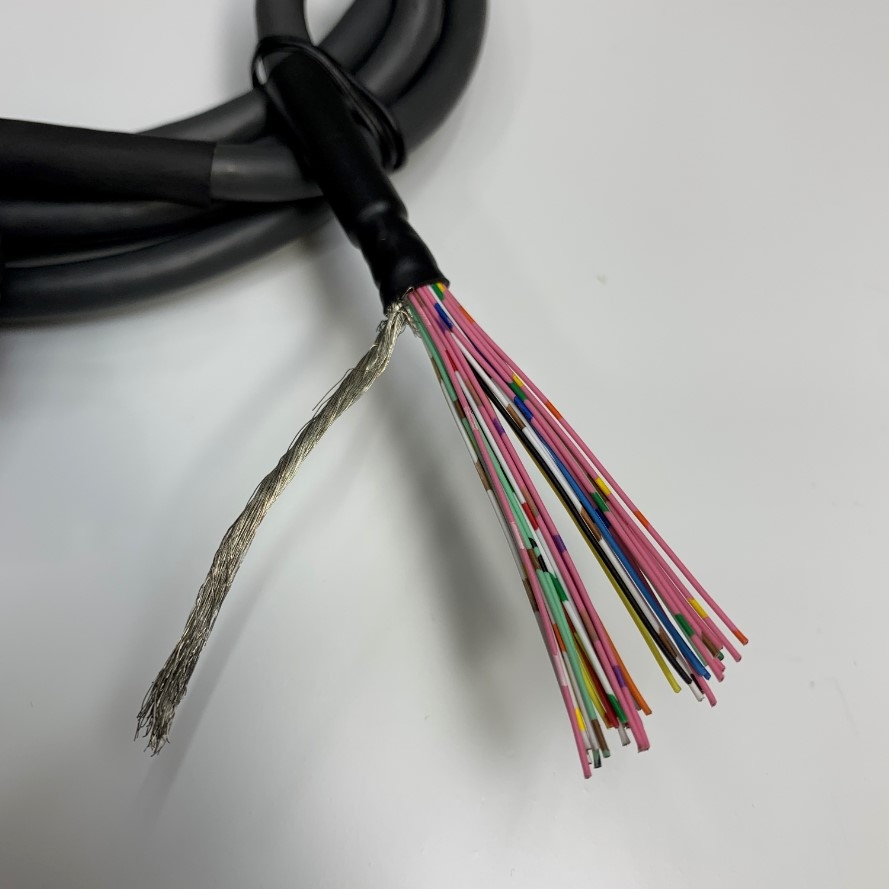 Cáp 1.7M 5.6ft SIRON Conncetor A6CON1 to 40 Core Bare Wire Open End Shielded For I/O Cable Instrument PLC Ormon Mitsubishi