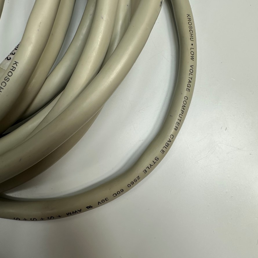Cáp 5M 17ft Shielded KROSCHU Cable 14 Core x 0.12mm² 26AWG 60°C 30V OD 8.0mm For Control Robotics, CNC Machines, Industrial Communication Cable