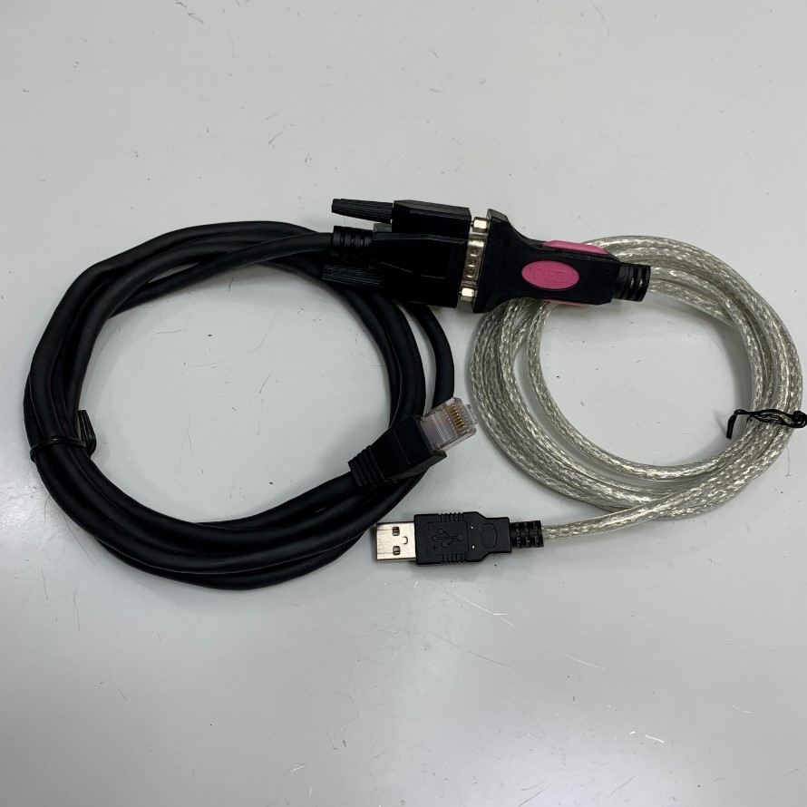 Cáp Điều Khiển USB-S6-L-T00-3.0 Dài 3M 10ft Cable FTDI Chip USB to Serial Adapter + RJ45 to DB9 Female For Inovance IS620P 600P SV660N SV630P Series Servo CN3 Port Download Data with Computer Cable