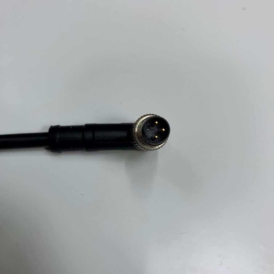 Cáp 2M 6.5ft CAZN Industrial Cable Right Angle Connector M8 3 Pin A-Code Male to Male Circular Sensor Cable E495753 24AWG 80C 300V YAOFENG OD 5.0mm