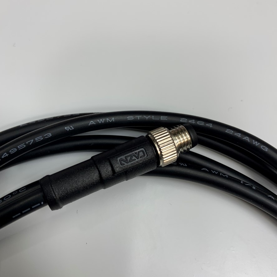Cáp 2M 6.5ft CAZN Industrial Cable Connector M8 3 Pin A-Code Male to Male Straight Circular Sensor Cable E495753 24AWG 80C 300V YAOFENG OD 5.0mm