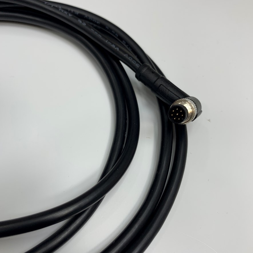 Cáp 2M 6.5ft CAZN Industrial Cable Right Angle Connector M8 A-Code 8 Pin Male Circular to 8 Core Open End Sensor Cable E495753 26AWG 80C 300V YAOFENG OD 5.3mm