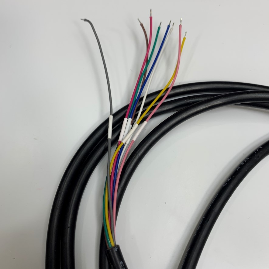 Cáp 2M 6.5ft CAZN Industrial Cable Connector M8 A-Code 8 Pin Male to 8 Core Open End Straight Circular Sensor Waterproof Cable E495753 26AWG 80C 300V YAOFENG OD 5.3mm