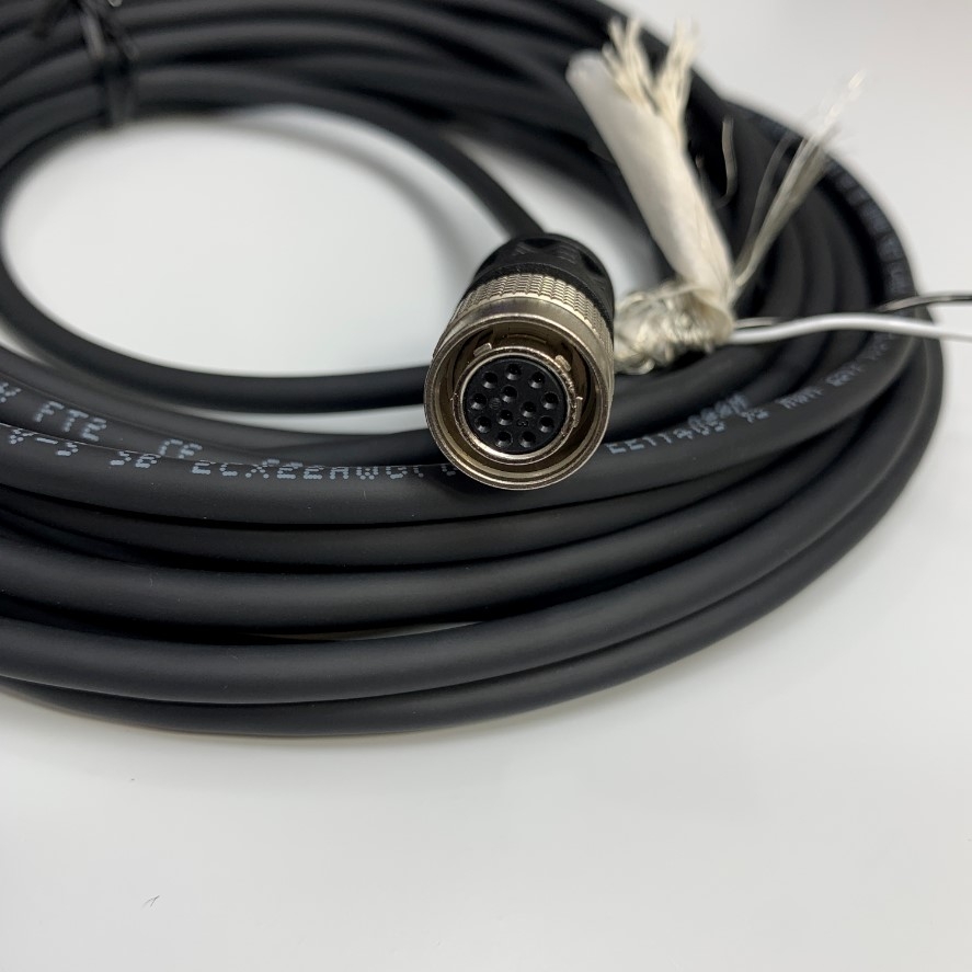 Cáp 6M 20ft MV-ACP-H12P-Open-ST-6M Power Supply Cable Connector Hirose HR10A-10P-12P(73) 12 Pin Female to 2 Core Open End For Industrial Camera Power Cable