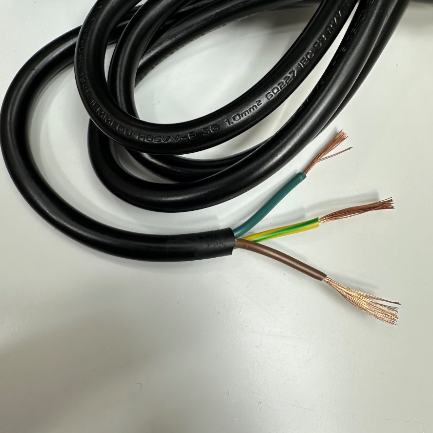 Dây Nguồn 2M 6.5ft AC Power Cord BS1363A Fused 13A 250V UK 3 Pin Plug 18AWG 3x1.0mm² to 3 Core Open End Cable OD 7.2mm For Industrial Power Cable