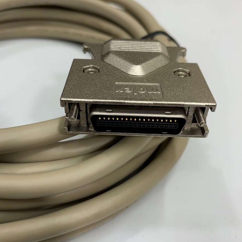 Cáp Molex SCSI MDR 36 Pin Male to Male Cable HITACHI E41447 with Screw Dài 2.5M For Yaskawa Delta Panasonic Mitsubishi Sanyo Denki Servo and Motion Control Card Terminal Block Module