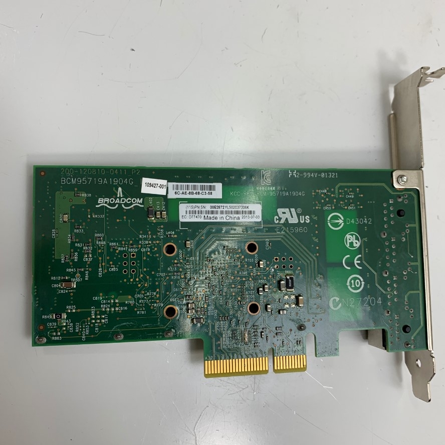 Card Mạng Dell Broadcom BCM5719-4P Quad-Port RJ45 Ethernet Server Adapter PCI-E X4 Gigabit For Basler GigE Cameras, Industrial PC, Desktop Computer GigE Interface, Ethernet Server Adapter