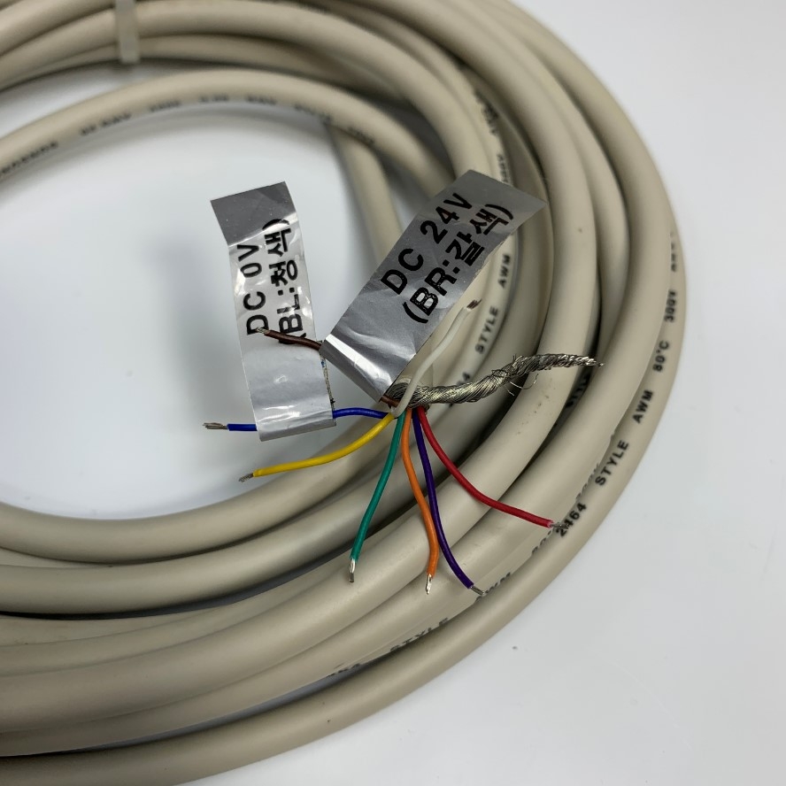 Cáp 5M 17ft Connector Mini DIN 8 Pin Female Circular with M14 Locking to 8 Core Open End Cable Shielded 80C 300V 26AWG SUNGSUNG For Industrial Sensor, Automatic Machine