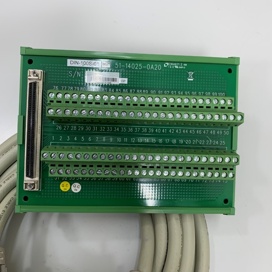Bộ Cầu Đấu ADLINK DIN-100S-01 Terminal Board with 100-Pin SCSI-II Connector + ACL-102100-4 Dài 4M 13.3ft Cable