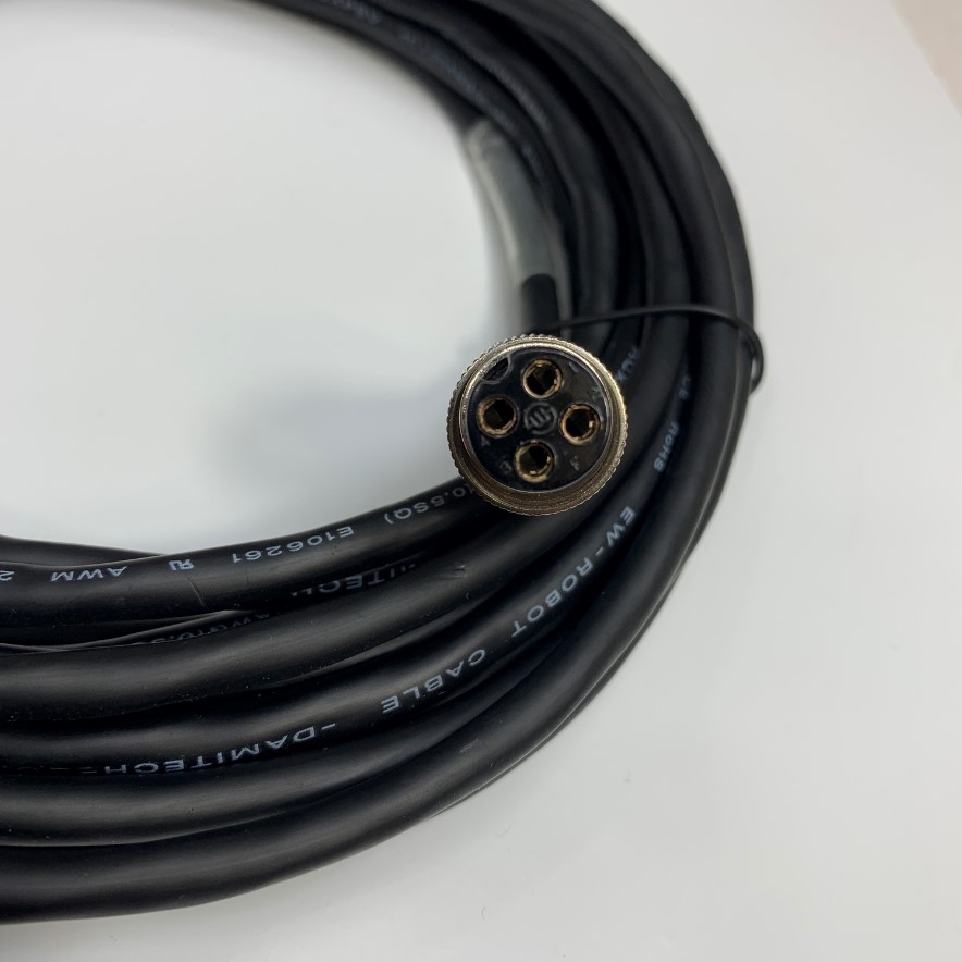 Cáp 6M 20ft Connector GX16 4 Pin Female to Female Circular Aviation Cable RCXPEV 4C x 20AWG(0.5SQ) E106261 AWM 2464 80C 300V VW-1 EW-ROBOT CABLE DAMITECH OD 6.5mm