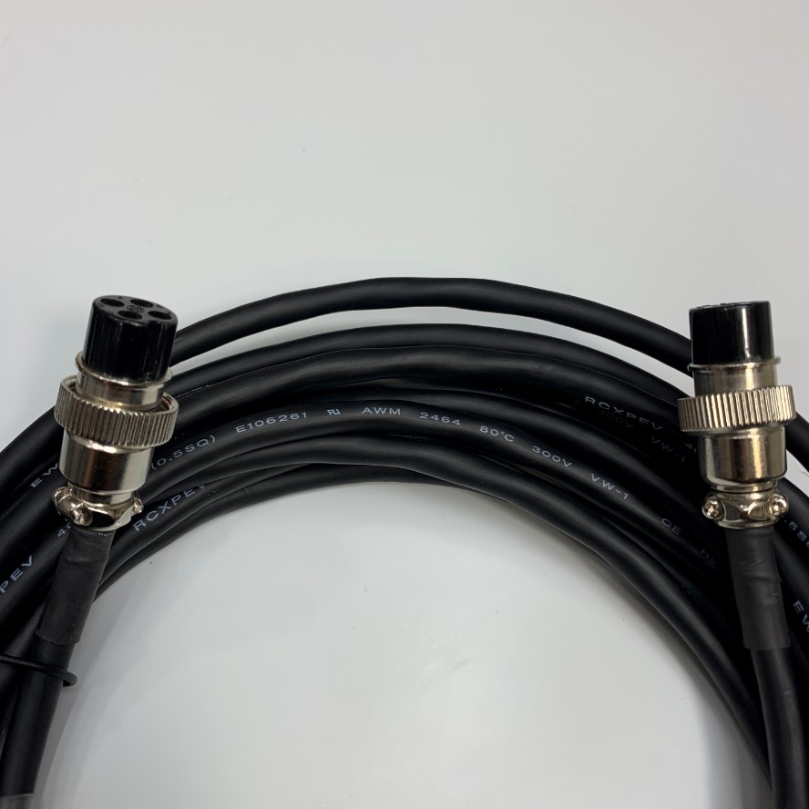 Cáp 6M 20ft Connector GX16 4 Pin Female to Female Circular Aviation Cable RCXPEV 4C x 20AWG(0.5SQ) E106261 AWM 2464 80C 300V VW-1 EW-ROBOT CABLE DAMITECH OD 6.5mm