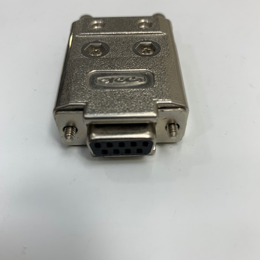 Đầu Jack DDK DB9 Pin Female Connector Cover Shell/Hood Housing Metal Plated For D-Sub Connector Plug 9 Way Panel Mount Serial Port