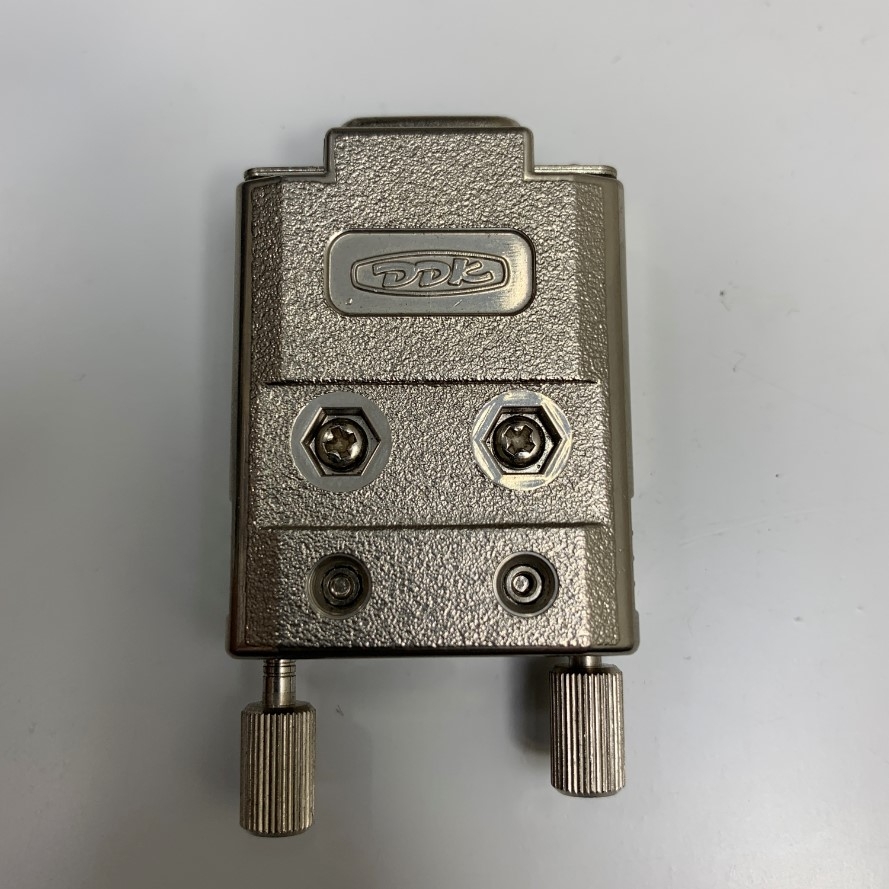 Đầu Jack DDK DB9 Pin Female Connector Cover Shell/Hood Housing Metal Plated For D-Sub Connector Plug 9 Way Panel Mount Serial Port