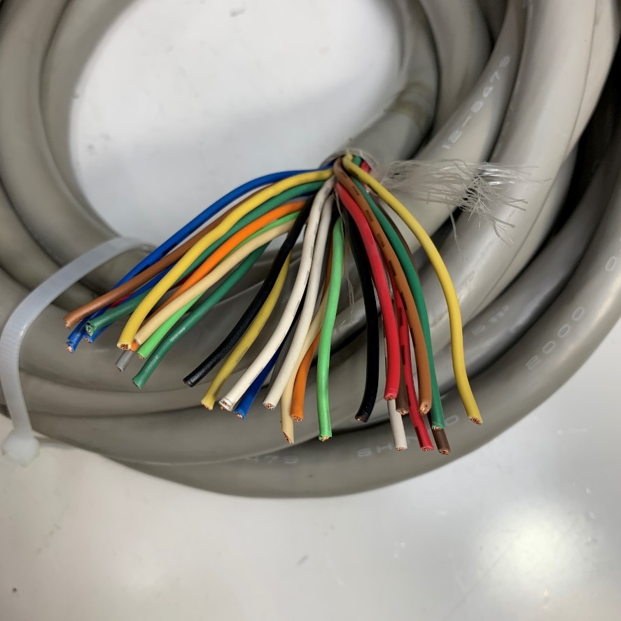 Cáp 8M 26ft 12-8479 SHINKO 2000 30 Core x 0.75mm² 18AWG 105°C 300V OD 18mm Gray For Power Cable and Control Robotics, CNC Machines, Industrial Communication