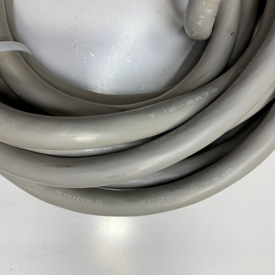 Cáp 8M 26ft 12-8479 SHINKO 2000 30 Core x 0.75mm² 18AWG 105°C 300V OD 18mm Gray For Power Cable and Control Robotics, CNC Machines, Industrial Communication