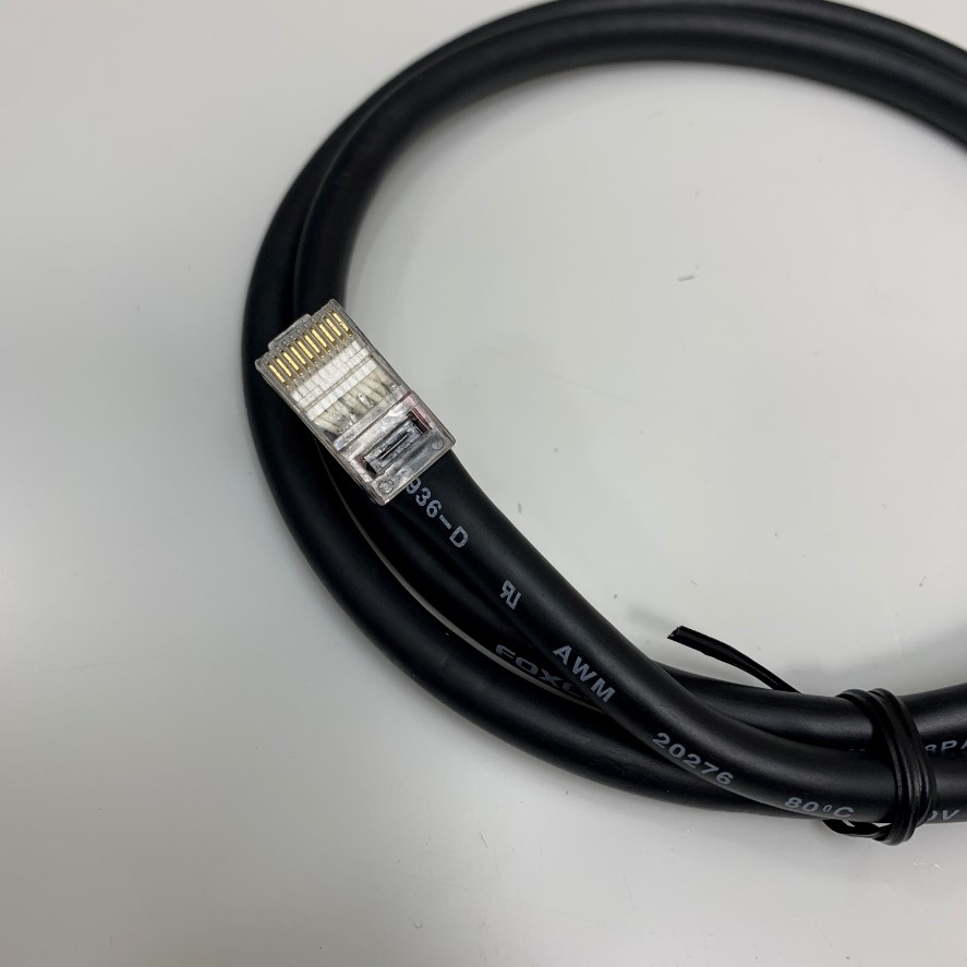 Cáp 0.5M 1.7ft Foxconn 28AWG RJ50 10 Pin 10P10C Male to Male Straight Wired Data UTP Cord Cable For Industrial Control Equipment, Scanners, Laser Equipment