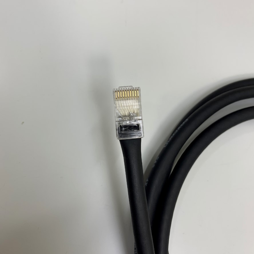 Cáp Foxconn RJ50 10P10C Data Cable RJ48 10Pin Male to Male Straight Wired Data Cord For Industrial Control Equipment, Scanners, Laser Equipment, 28AWG, Black, 2M 6.5FT