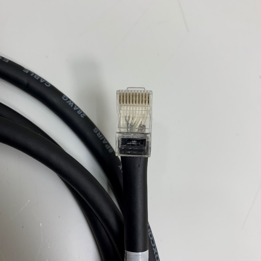 Cáp Foxconn RJ50 10P10C Data Cable RJ48 10Pin Male to Male Straight Wired Data Cord For Industrial Control Equipment, Scanners, Laser Equipment, 28AWG, Black, 2M 6.5FT