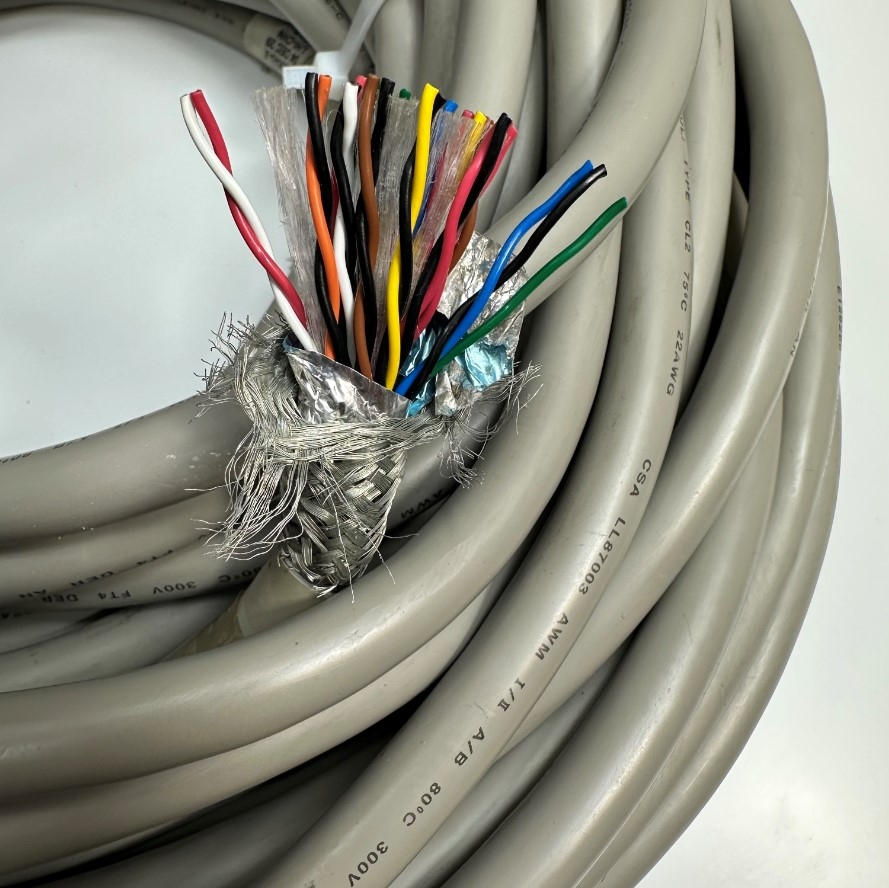 Cáp 22M 73ft Shielded Power Supply Signal DER AN 25 Core x 0.34mm² E126286-C 22AWG 80℃ 300V OD 13mm For GE Light Speed VCT 64 Slice CT Scan Control Cable