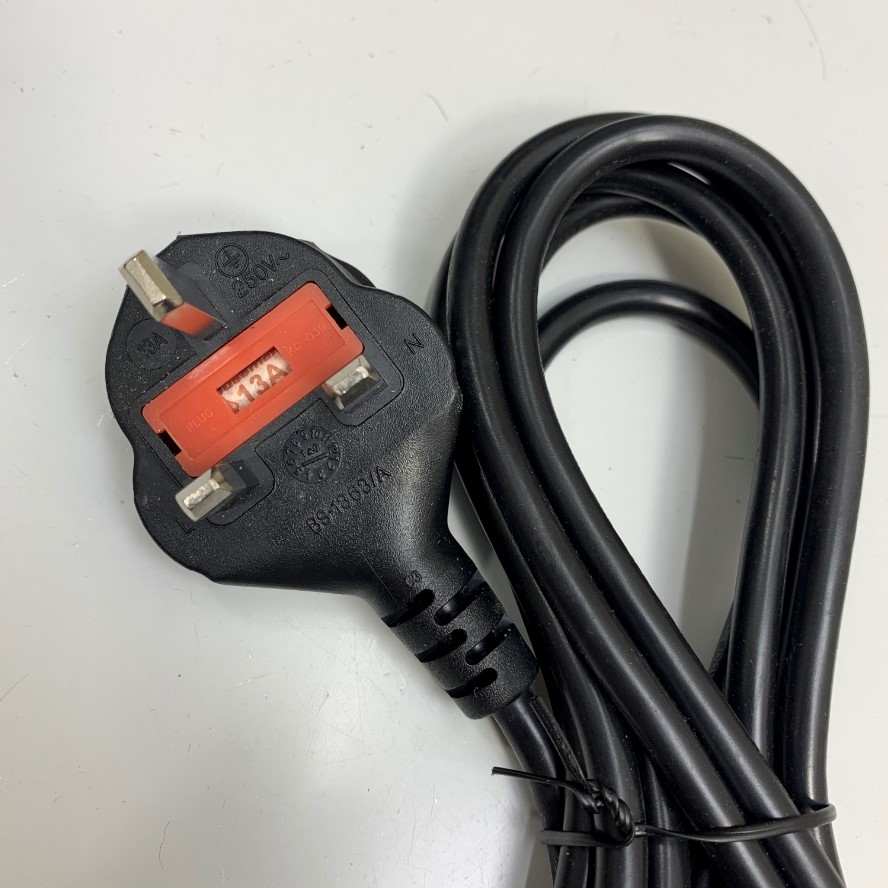 Dây Nguồn King-Cord KC-039 KC-003 Dài 2.5M 8.3ft Server Dell EMC AC Power Cord Cable UK BS1363 to C13 Fused 13A 10A 250V 18AWG 3x1.0mm² 105°C UL CSA OD 7.2mm