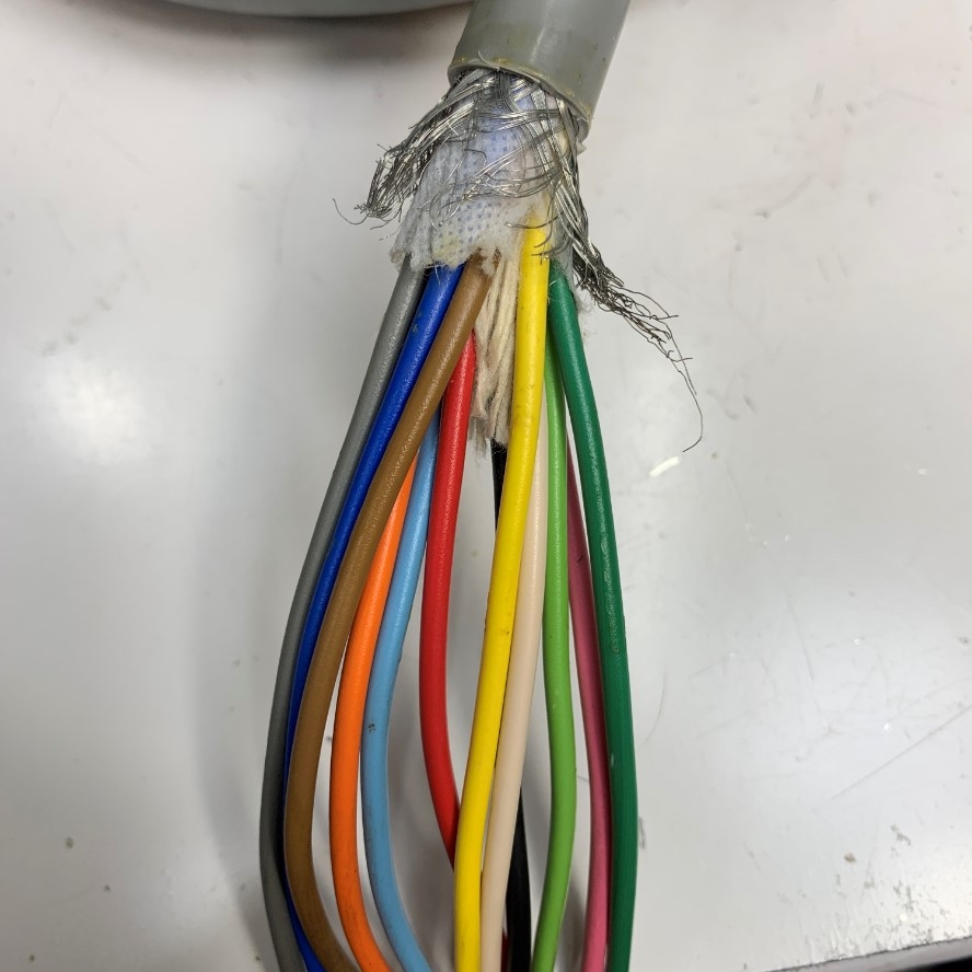 Cáp 6M 20ft Shielded Cable FUJI E.W.C MVVS 12 Core x 1.25mm² 16AWG 105°C 300V OD 15mm Gray For Power Cable and Control Robotics, CNC Machines, Industrial Communication