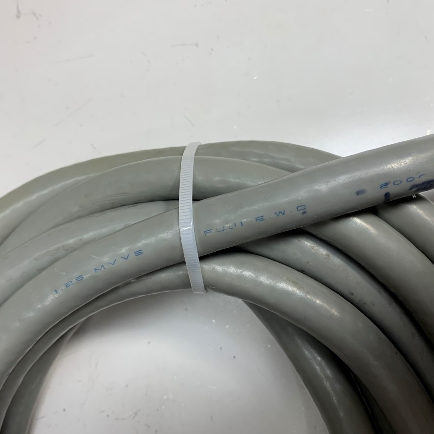 Cáp 6M 20ft Shielded Cable FUJI E.W.C MVVS 12 Core x 1.25mm² 16AWG 105°C 300V OD 15mm Gray For Power Cable and Control Robotics, CNC Machines, Industrial Communication