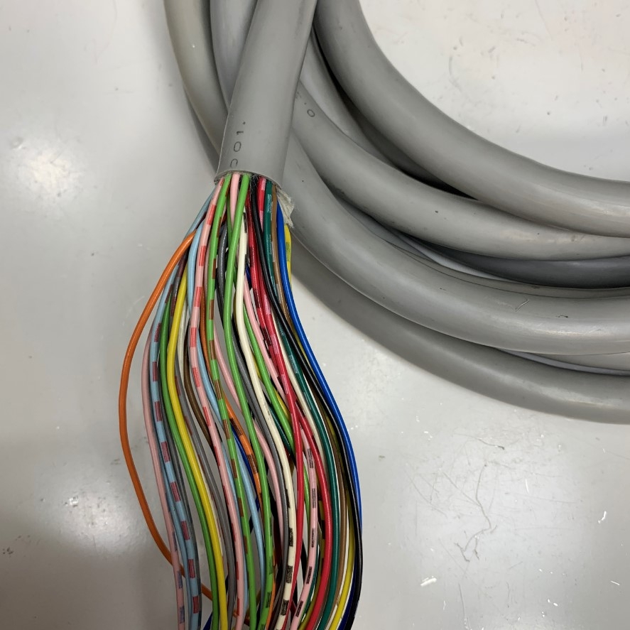 Cáp 5.5M 18ft TEIKOKU 40 Core x 0.3mm² VCTF 2001 22AWG 105°C 300V OD 13.5mm Gray For Control Robotics, CNC Machines, Industrial Communication