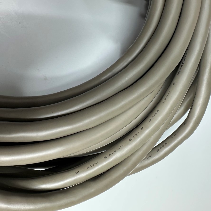 Cáp 14M 47ft Shielded Cable HITACHI 34 Core x 0.2mm² 24AWG 80°C 300V Multi Pair OD 11mm Grey Cable E41447 STYLE 2464 VW-1 For Signals Servo Motor Encoder, Industrial I/O Communication