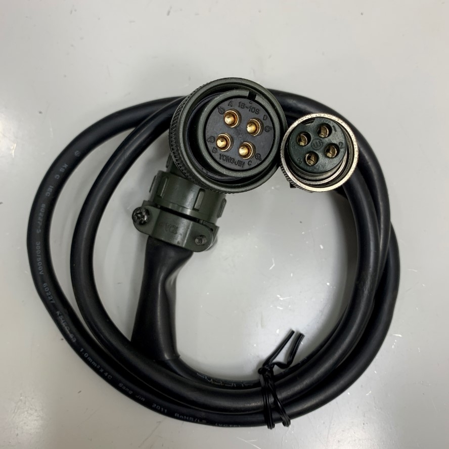 Cáp Nguồn Động Cơ 1M 3.3ft Right Angle Plug Connector YONGJIN 18-10S 4 Pin Female to Connector GX20 4 Pin Female For Servo Motor Power Original Cable