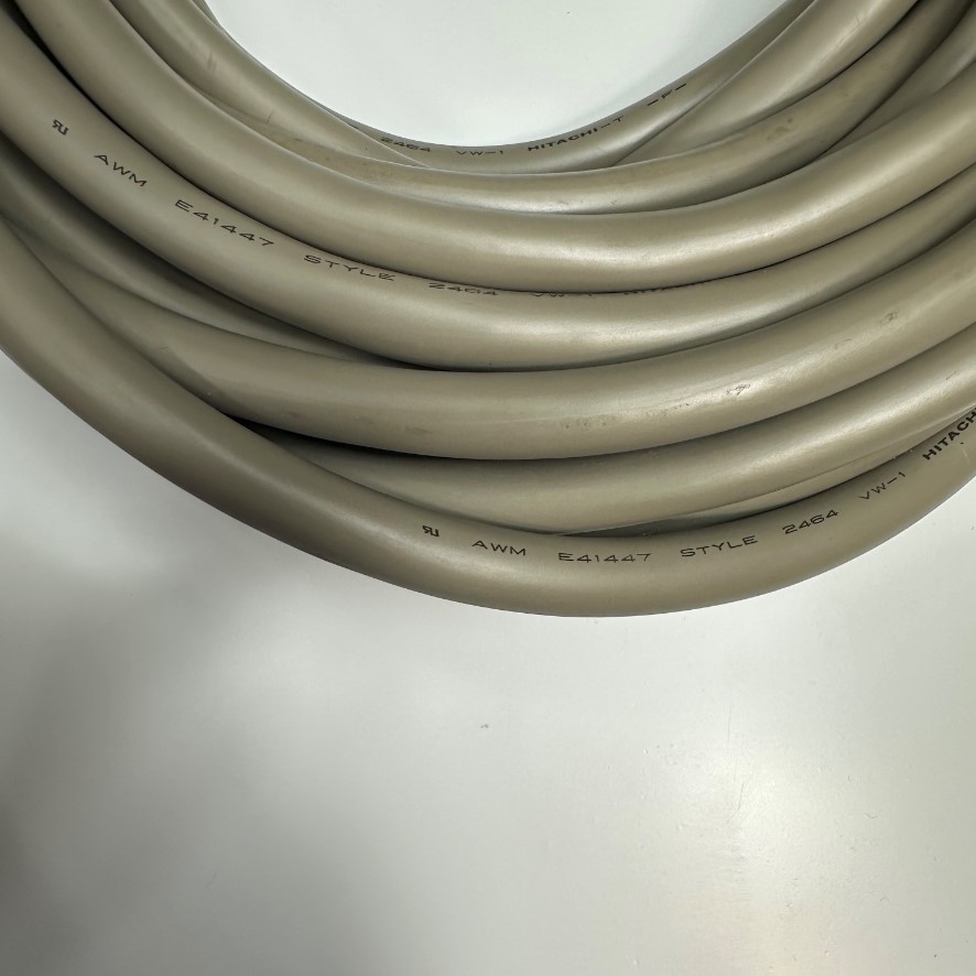 Cáp 12M 40ft Shielded Cable HITACHI 40 Core x 0.2mm² 24AWG 80°C 300V Multi Pair OD 12.5mm Grey Cable E41447 STYLE 2464 VW-1 For Signals Servo Motor Encoder, Industrial I/O Communication