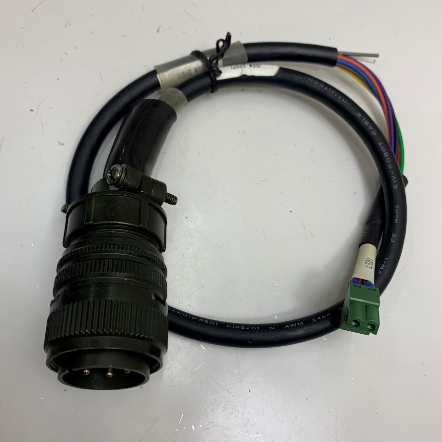 Cáp 0.7M 2.3ft YEONHAB 20-17 6 Pin Male Connector to MC100-500 DECA 2 Pin 5mm Pitch 16Amp Terminal Block For Servo Motor Power Original Cable