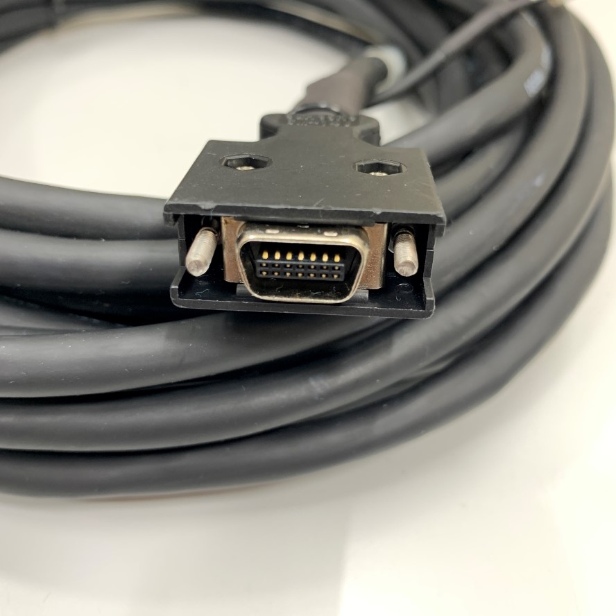 Cáp Original LMS-ENC6.4M-L E 6-6 Dài 6.4M 21ft Connector Plug MDR 14 Pin Male to D-Sub DB15 15 Pin Female Cable E173743 22AWG×4P 80°C 300V VW-1 in Korea