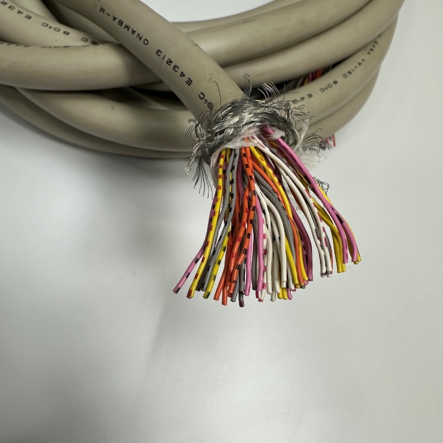 Cáp 6M 20ft Shielded Cable ONAMBA-M 60 Core x 0.17mm² 24AWG 80°C 300V Multi Pair OD 13mm Grey Cable AWM 2464 VW-1SC E43213 For Signals Servo Motor Encoder, Industrial I/O Communication