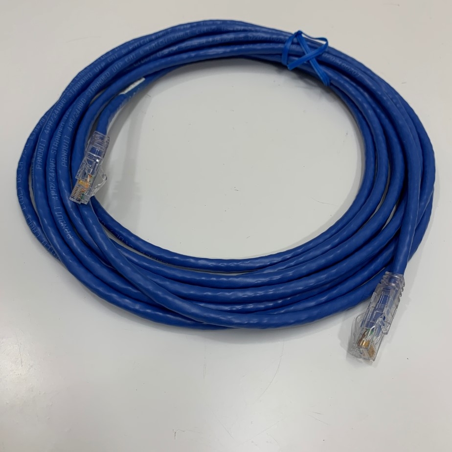 Dây Nhẩy Chuẩn Công Nhiệp PANDUIT NK6PC5MBUY UTP CAT6 Gigabit PVC 24AWG Industrial Ethernet RJ45 Network Patch Cord Straight Through Cable Blue Length 5M