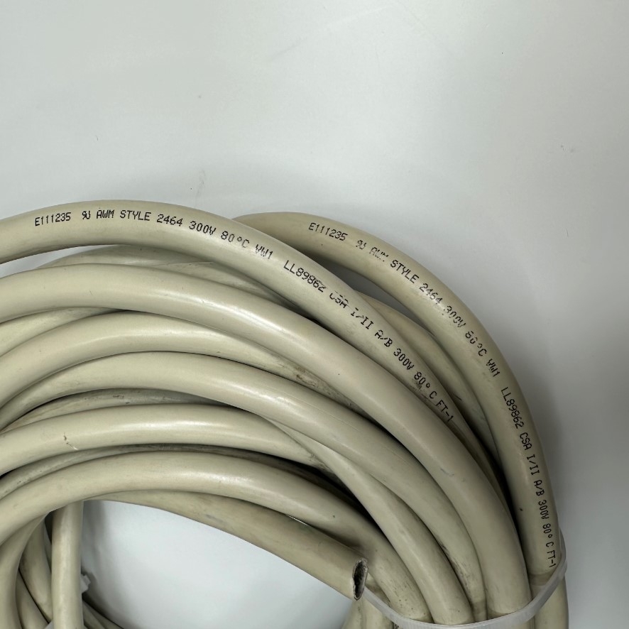 Cáp 16M 53ft Shielded Cable E111235 50 Core x 0.2mm² 24AWG 80°C 300V Multi Pair OD 14mm Grey Cable AWM 2464 VW1 LL89862 CSA For Signals Servo Motor Encoder, Industrial I/O Communication