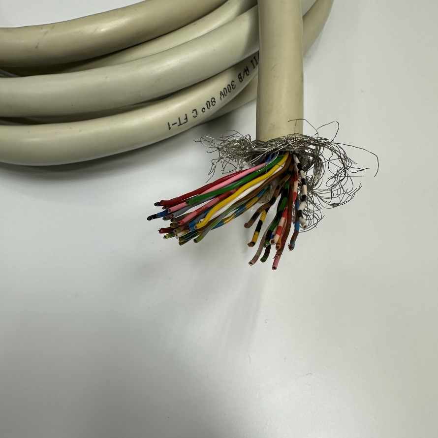 Cáp 3.7M 13ft Shielded Cable E111235 40 Core x 0.2mm² 24AWG 80°C 300V Multi Pair OD 12mm Grey Cable AWM 2464 VW1 LL89862 CSA For Signals Servo Motor Encoder, Industrial I/O Communication