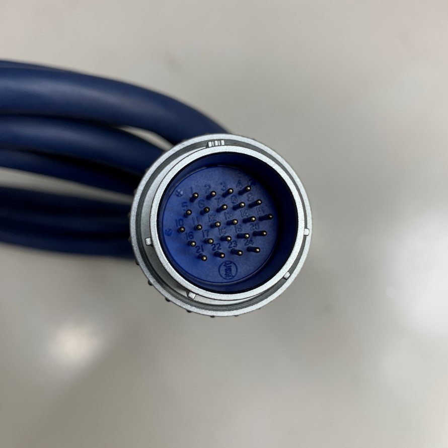 Cáp 3M 10ft Industrial Circular Connector NANABOSHI NJC-28-24-PM 24 Pin Male to Female Plug Cable 24 x 0.3mm² 25AWG E66085-C 80C 300V VW-1 MISUMI CORD OD 11.5mm For Power Cable and Control Robotics, CNC Machines