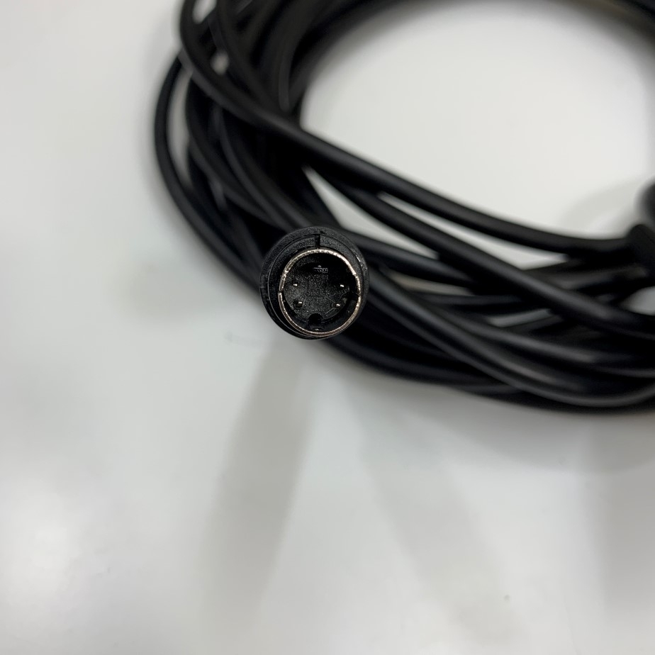 Cáp 5M 17ft RS232 Communication Shielded Cable Mini Din 4 Pin Male to DB9 Female For PLC FATEK FBs-24MCR2-AC witch Màn Hình HMI INOVANCE IT7070EI-WIFI