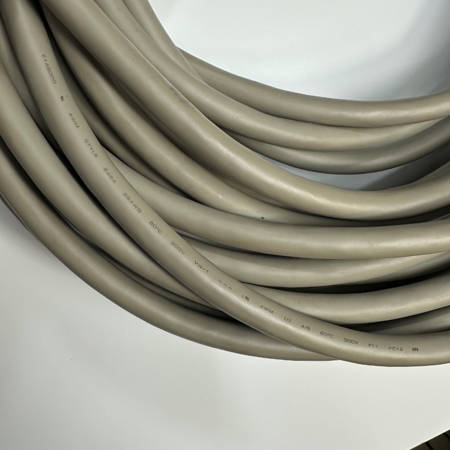 Cáp 23M 77ft Shielded Cable LTK E148000 26 Core x 0.2mm² 28AWG 80°C 300V Multi Pair OD 10mm Grey Cable AWM 2464 VW1 PC12 LTK For Signals Servo Motor Encoder, Industrial I/O Communication
