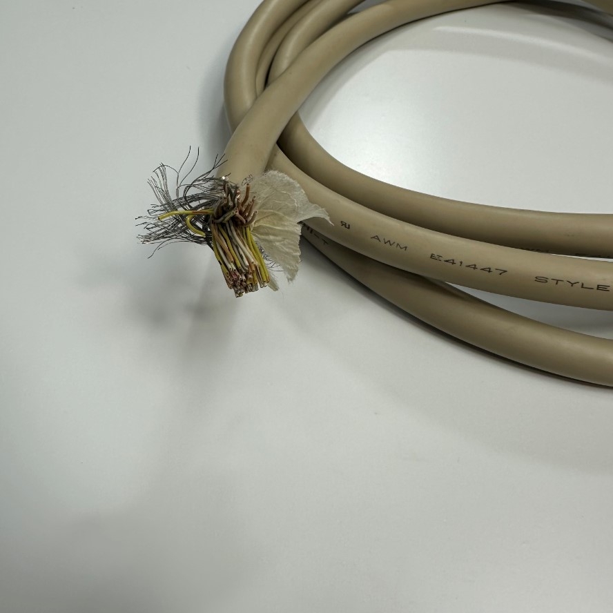 Cáp 1.7M 5.7ft Shielded Cable HITACHI 68 Core x 0.09mm² 28AWG 80°C 30V Multi Pair OD 9.5mm Grey Cable E41447 STYLE 20276 VW-1 For Signals Servo Motor Encoder, Industrial I/O Communication