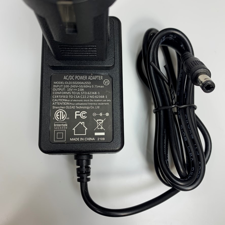 Adapter 15V 2A Shenzhen OLEAD EU Plug DC + ---C--- - Connector Tip Size 5.5mm x 2.5mm For Cân Điện Tử Sartorius Precision Balance